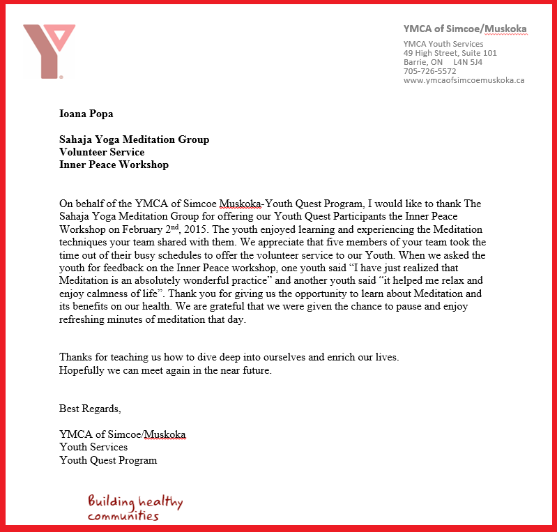 YMCA Youth Quest program - Barrie Muskoka - March 2015