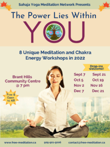 Read more about the article Session 1 (Sept 7): Feedback from Sahaja Yoga Meditation and Chakra Workshop