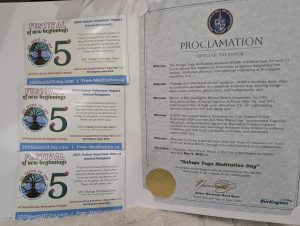 Read more about the article Breaking News: May 5th is Proclaimed “Sahaja Yoga Meditation Day” and celebrated with A Flag Raising Ceremony in the Veterans Square by the Burlington City